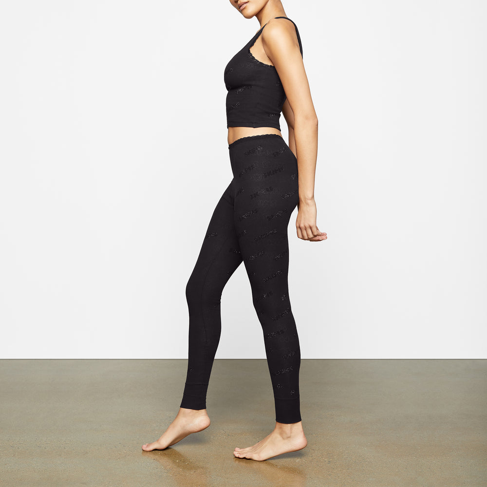 Skims RHINESTONE LOGO POINTELL Leggings Zwart | 38UQVHICX