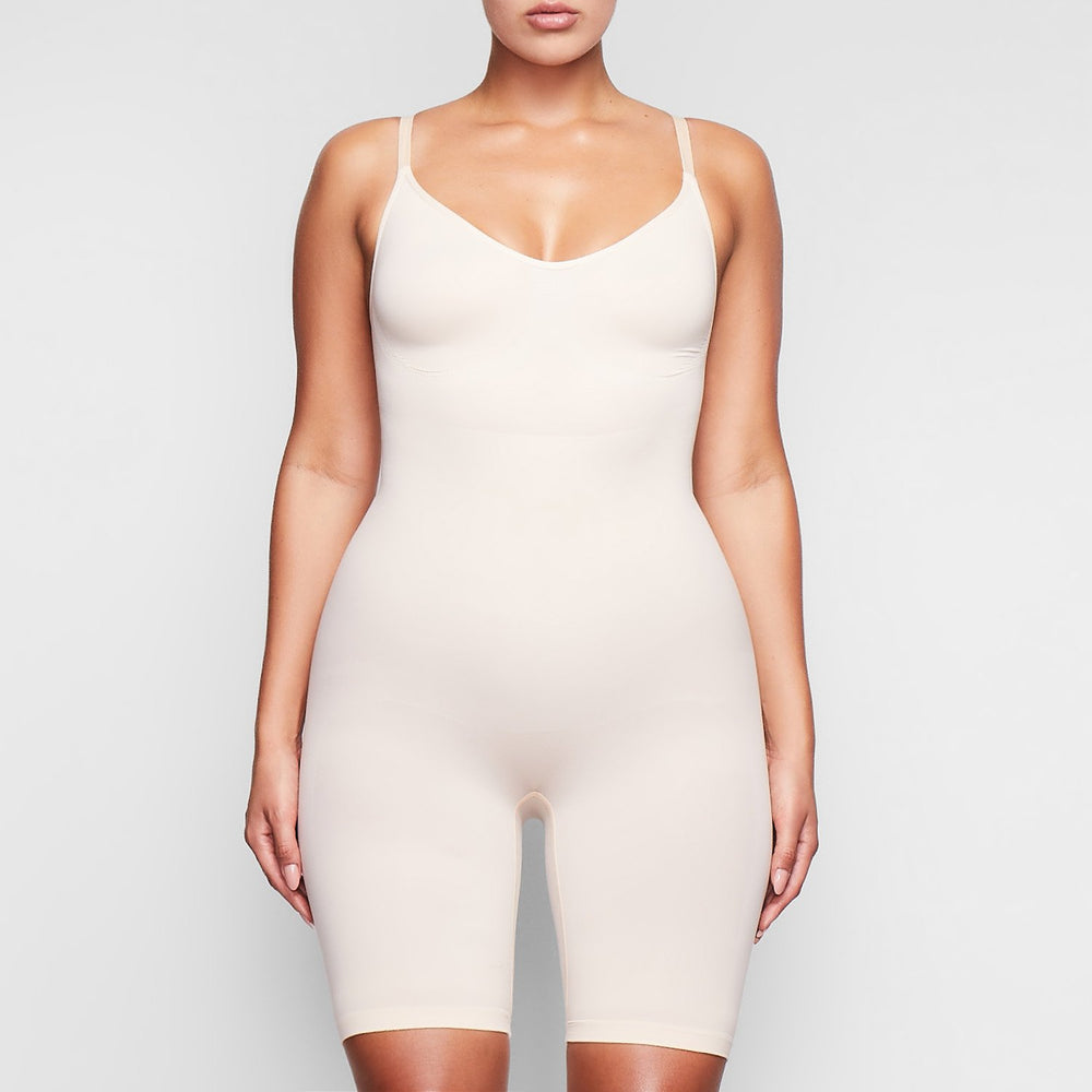 Skims SCULPTING BODYSUIT MID THIGH W. OPEN GUSSET Bodysuit Bruin | 42YILUWNX