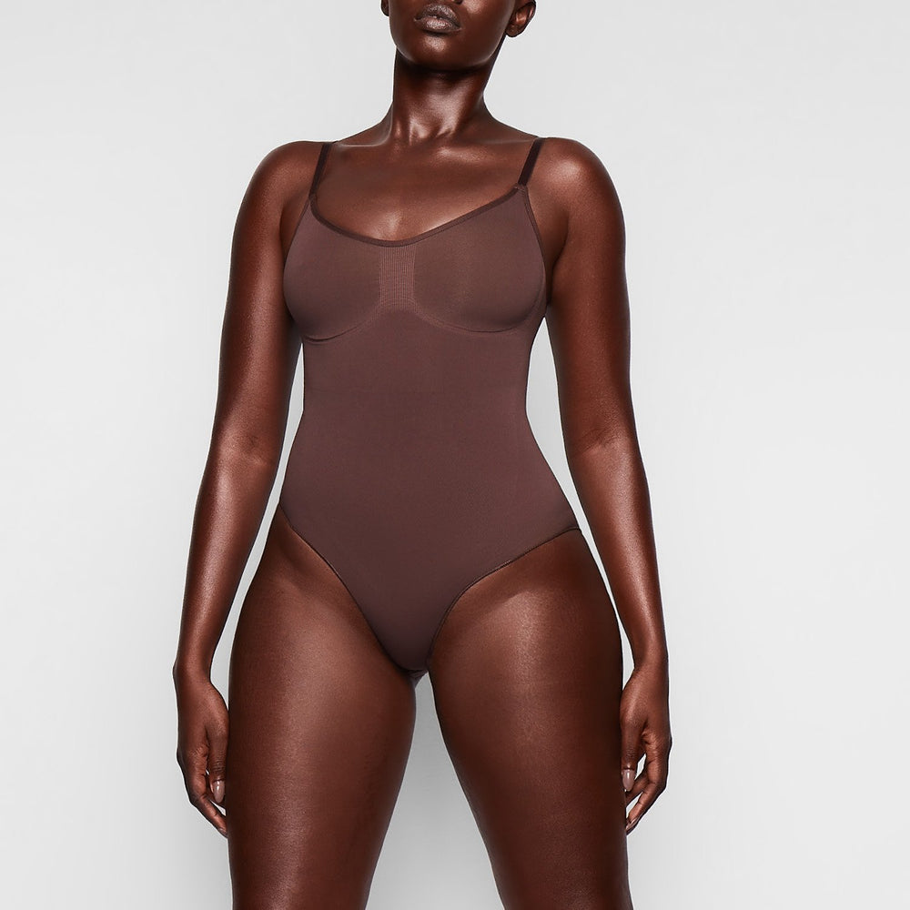 Skims SCULPTING BODYSUIT W. SNAPS Bodysuit Chocola | 87VFUEGXK