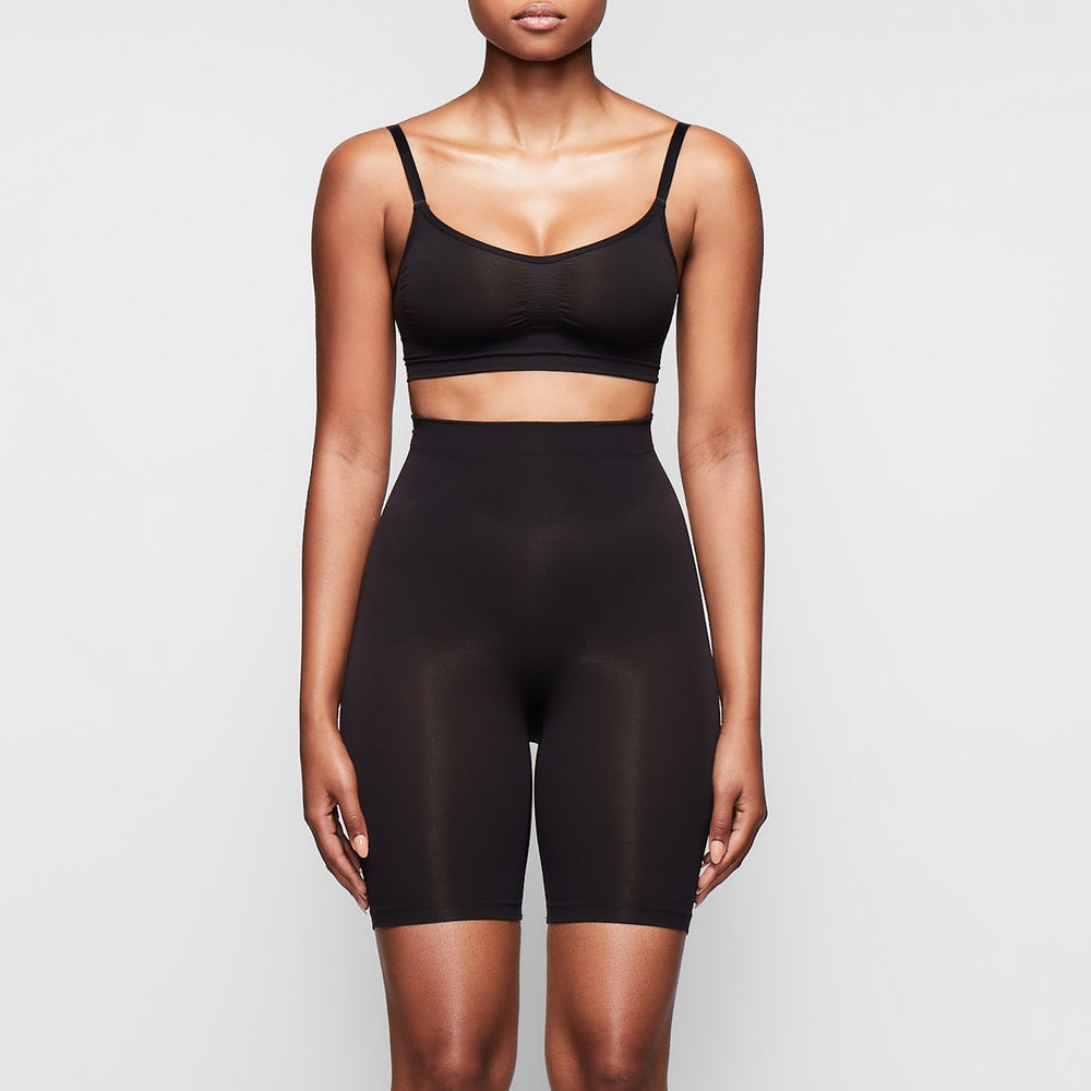 Skims SCULPTING MID THIGH W/ OPEN GUSSET Korte Broek Zwart | 38TCEYXPQ