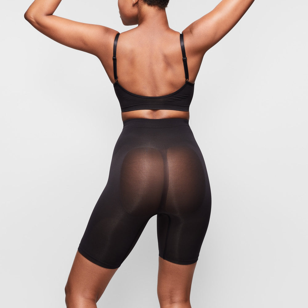 Skims SCULPTING MID THIGH W/ OPEN GUSSET Korte Broek Zwart | 38TCEYXPQ