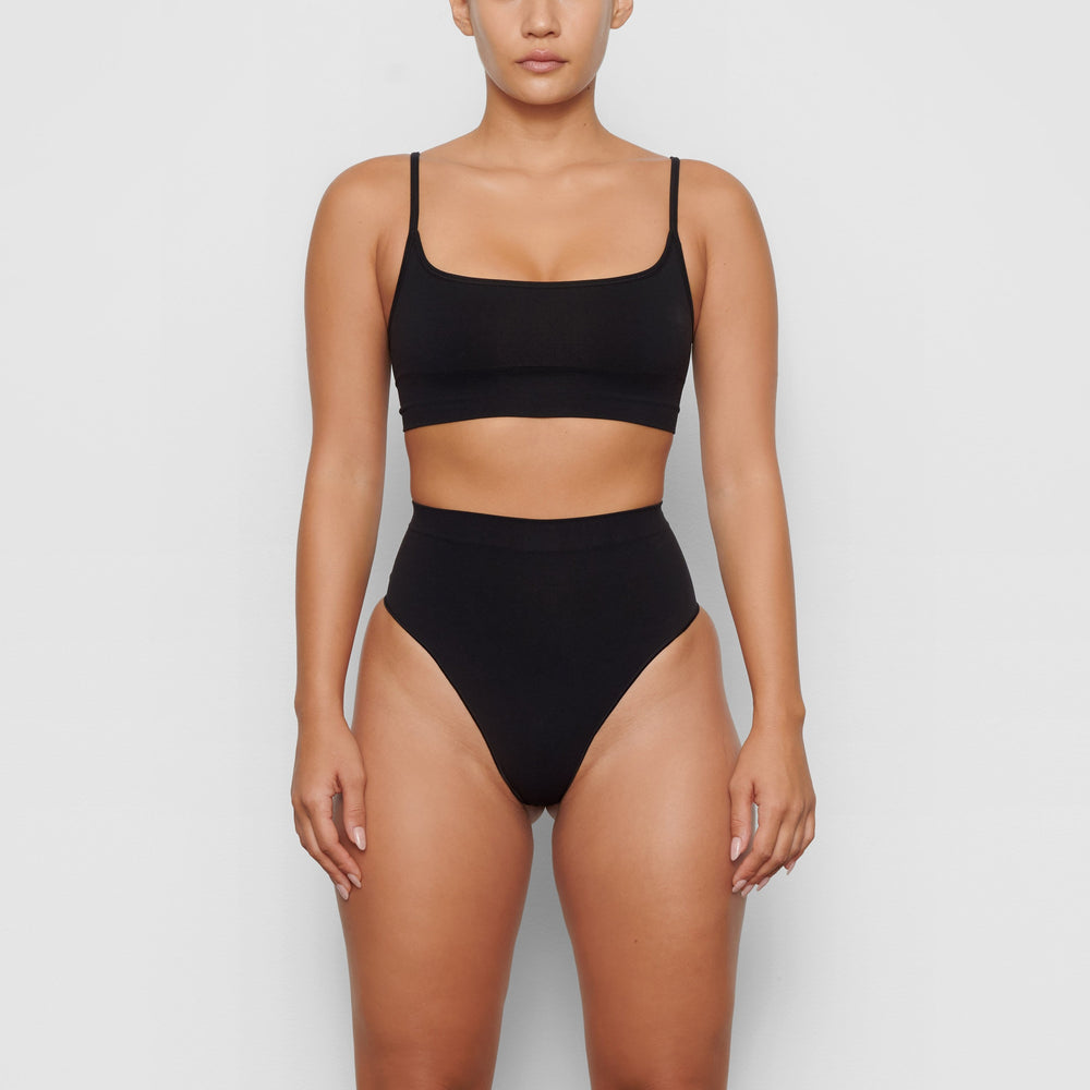 Skims SCULPTING MID WAIST Thong Zwart | 34FJULNCW