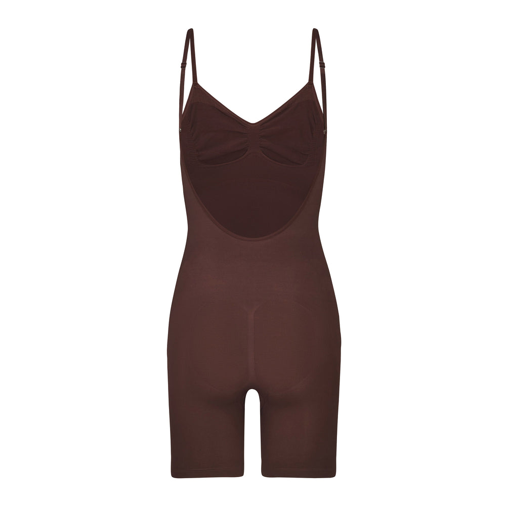 Skims SEAMLESS SCULPT MID THIGH Low Back Bodysuit Chocola | 57XDKQWCY