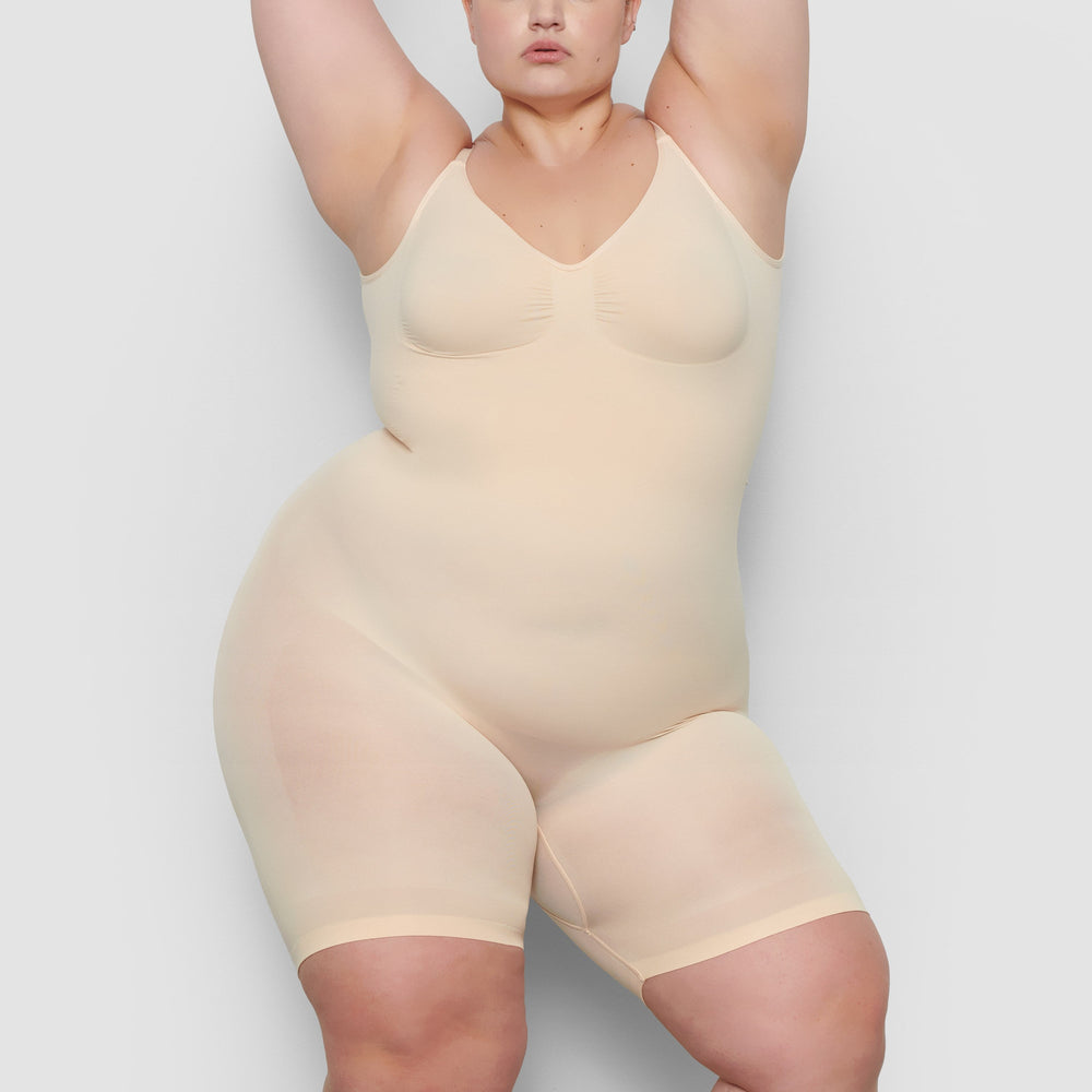 Skims SEAMLESS SCULPT MID THIGH Low Back Bodysuit Bruin | 81ZATCXLN
