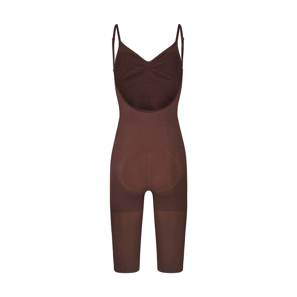 Skims SEAMLESS SCULPT WITH HOSIERY LEG Low Back Bodysuit Chocola | 78VHDPOIR