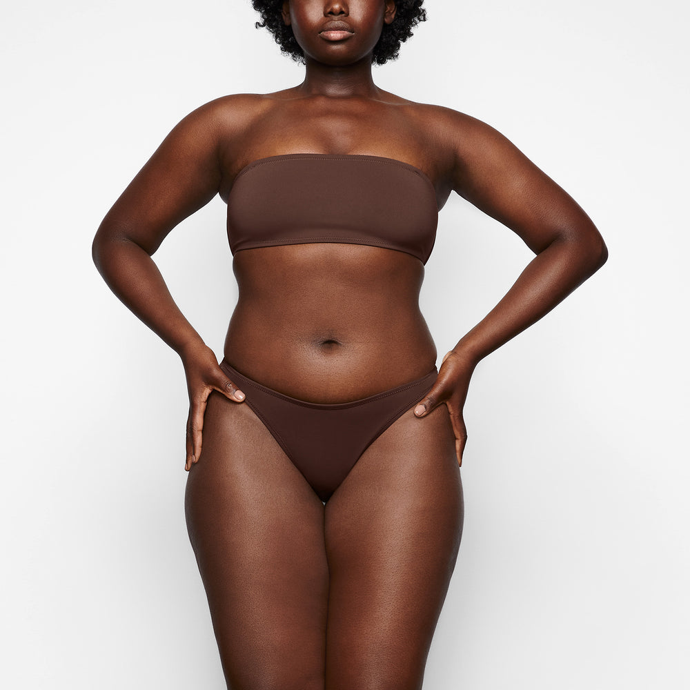 Skims SHAPING SWIM BANDEAU BIKINI TOP Two Pieces Chocola | 80SPWXYCB