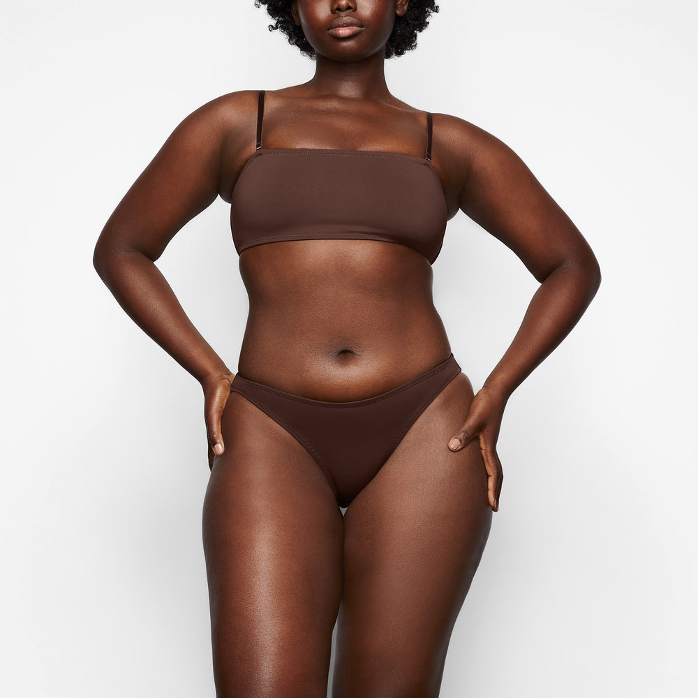 Skims SHAPING SWIM BANDEAU BIKINI TOP Two Pieces Chocola | 80SPWXYCB