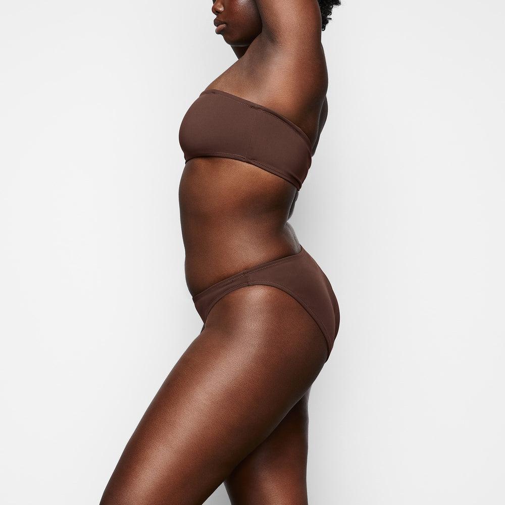 Skims SHAPING SWIM DIPPED BIKINI BOTTOM Two Pieces Chocola | 64FKSCAIG