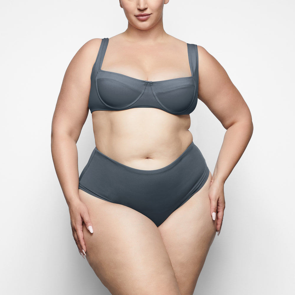 Skims SHAPING SWIM HIGH WAIST BIKINI BOTTOM Two Pieces Diepgrijs | 41ETNYDOQ