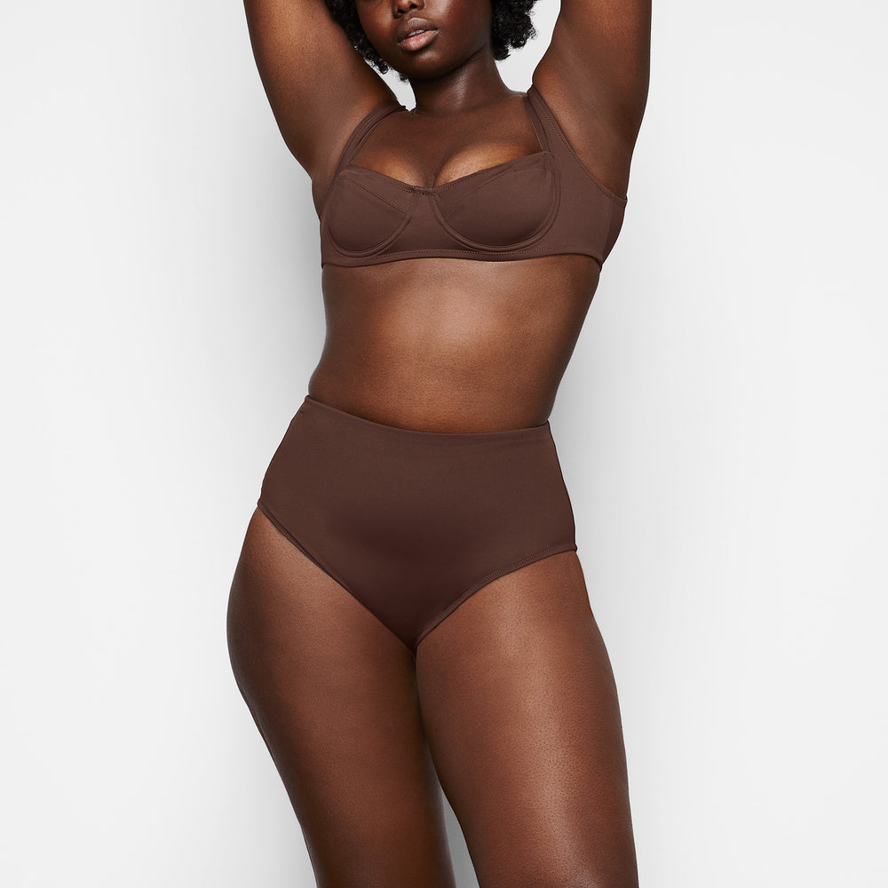 Skims SHAPING SWIM HIGH WAIST BIKINI BOTTOM Two Pieces Chocola | 53OKMVXNG