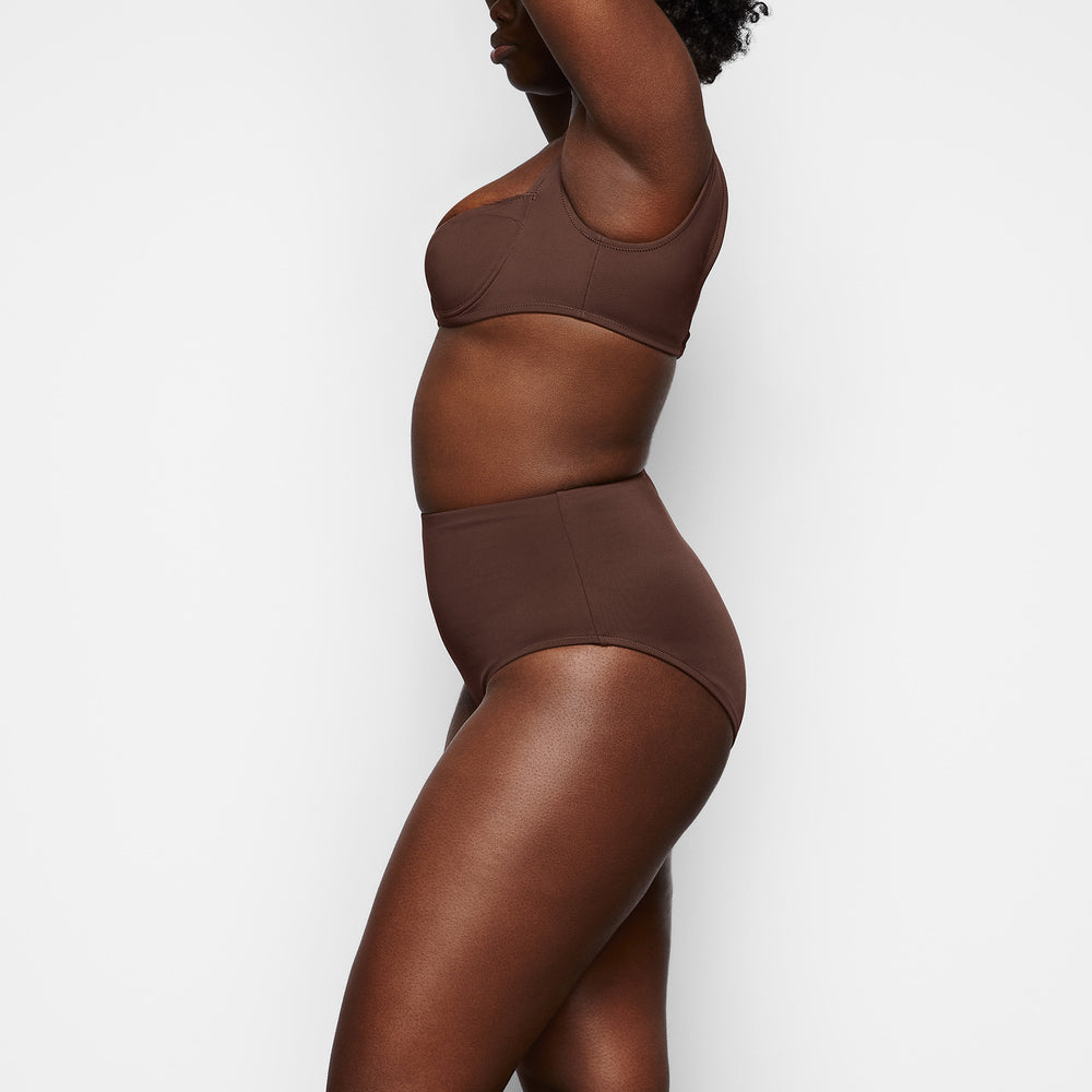 Skims SHAPING SWIM HIGH WAIST BIKINI BOTTOM Two Pieces Chocola | 53OKMVXNG