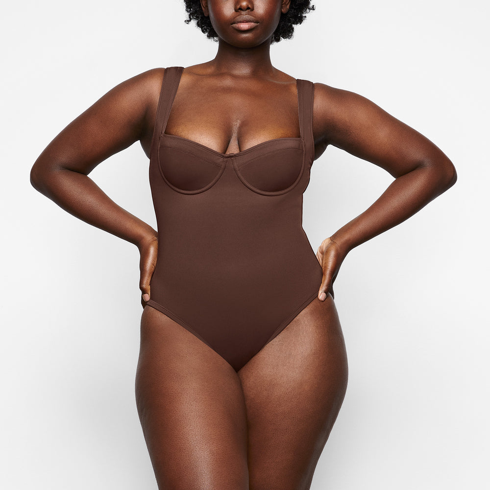 Skims SHAPING SWIM UNDERWIRE One Piece Chocola | 03HIUQLZE