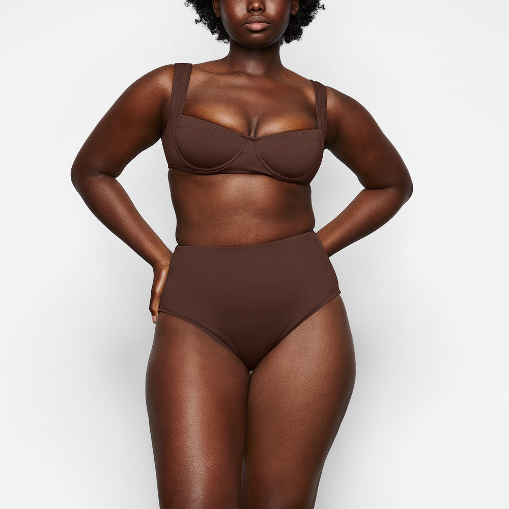 Skims SHAPING SWIM UNLINED UNDERWIRE BIKINI TOP Two Pieces Chocola | 51LIHOTEN