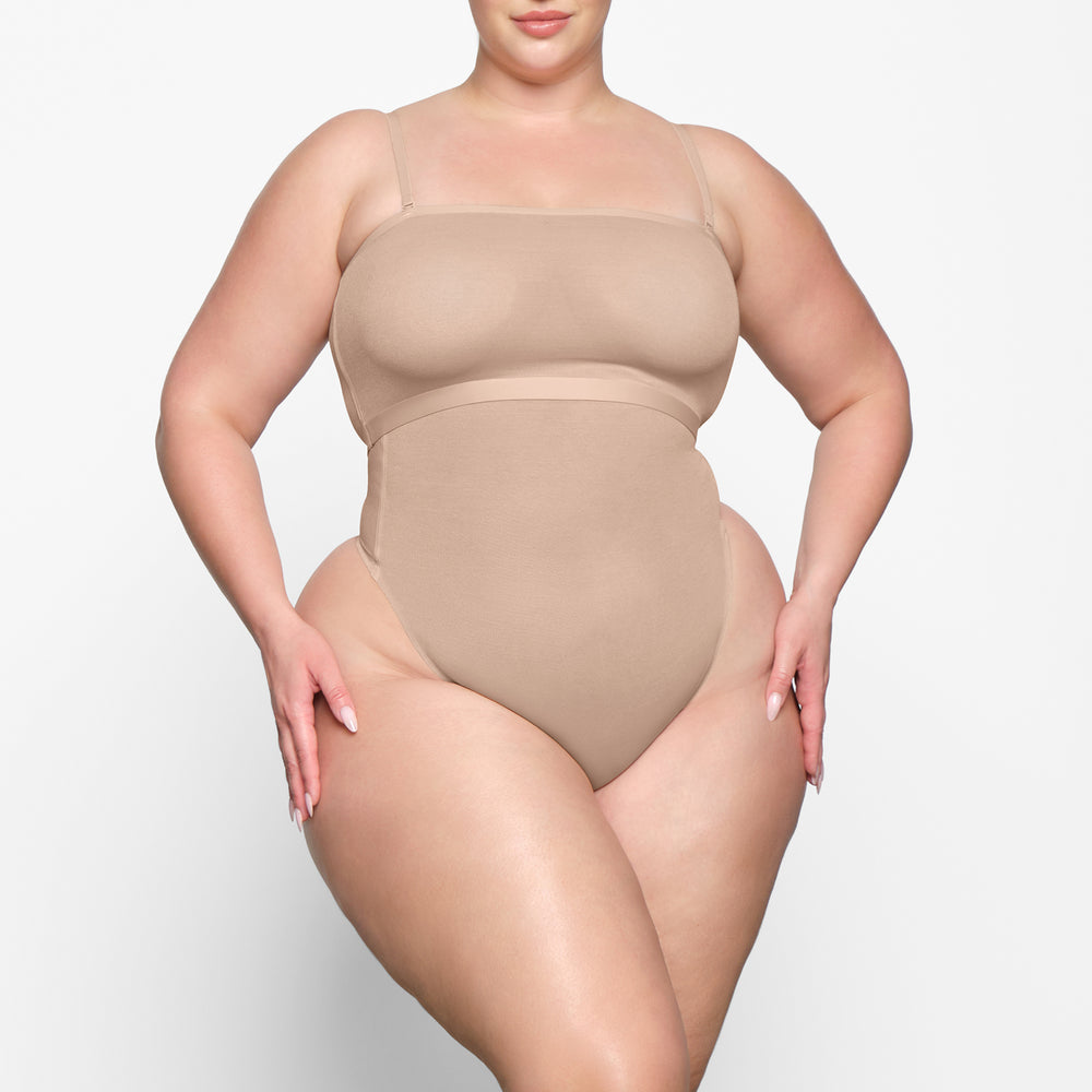 Skims SHEER SCULPT Bandeau Top Beige | 38QSUMLXW