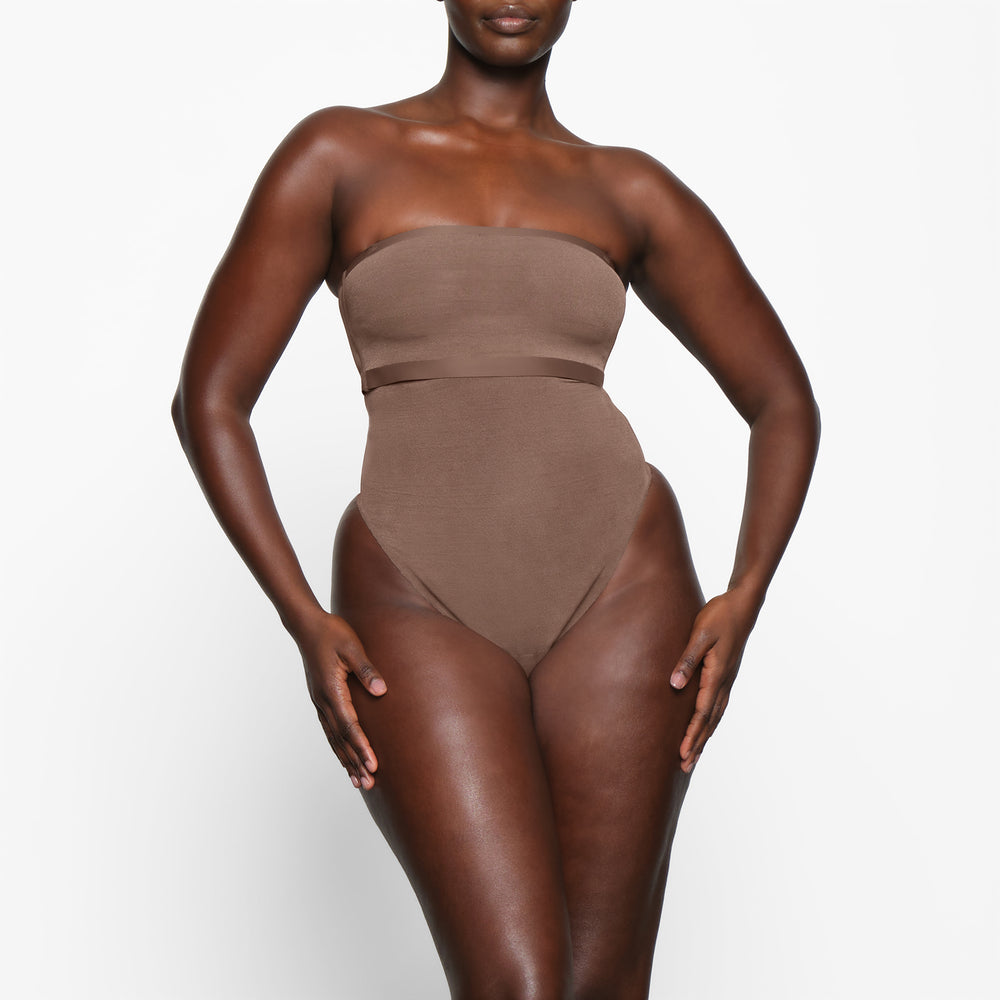 Skims SHEER SCULPT Bandeau Top Bruin | 54WOMCYJP