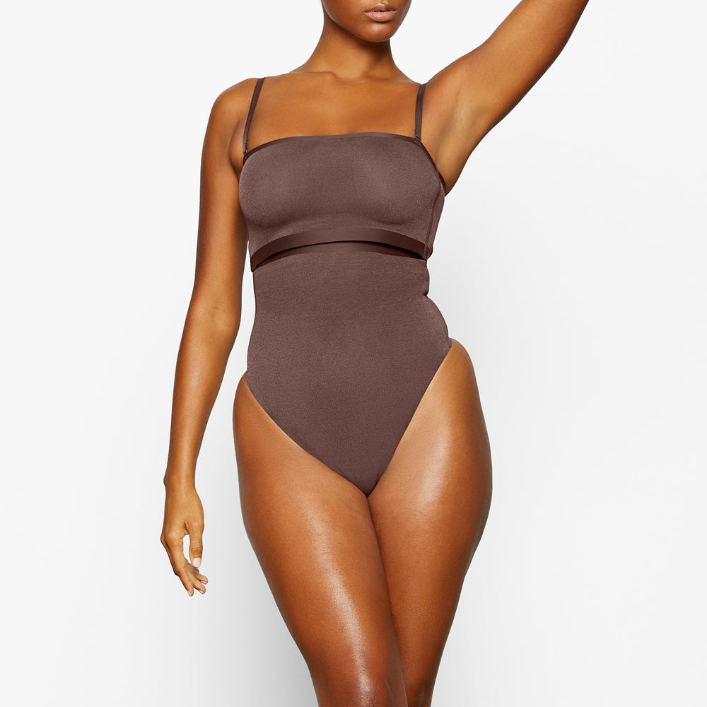 Skims SHEER SCULPT Bandeau Top Chocola | 82YWBOVQM