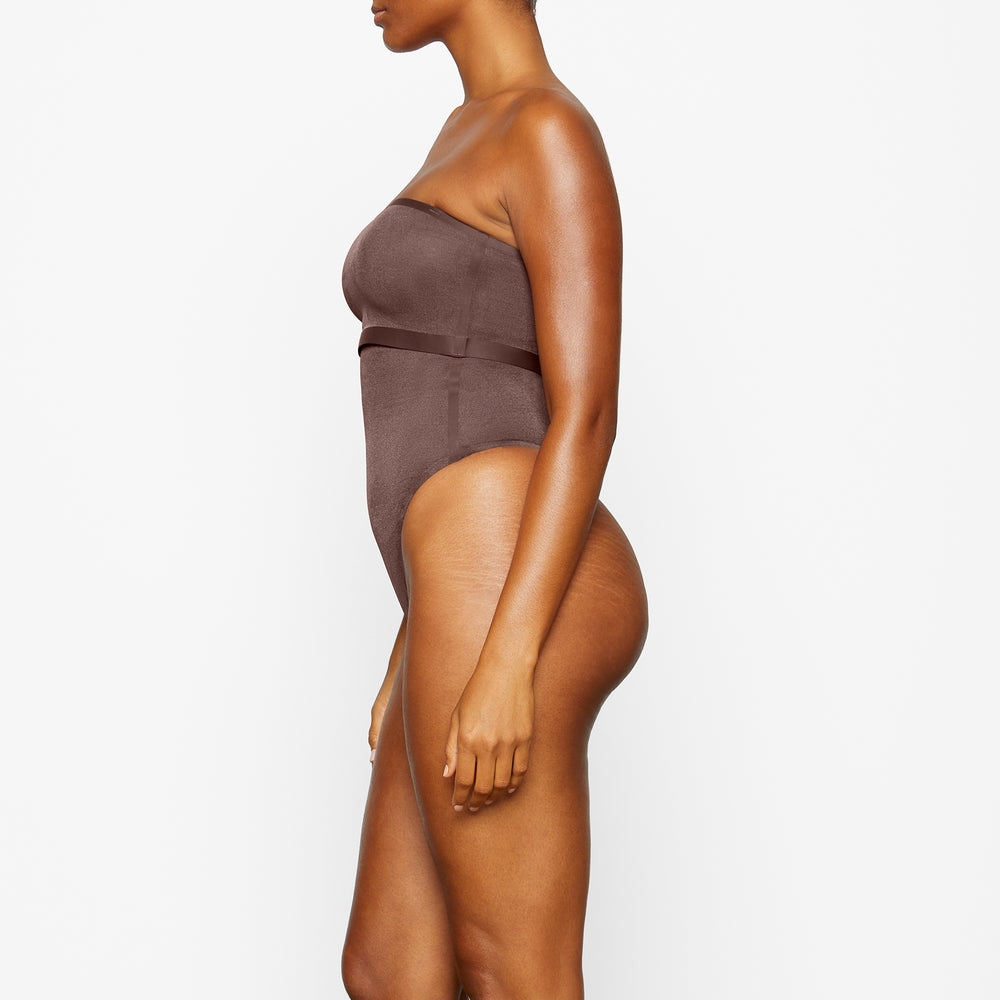 Skims SHEER SCULPT Bandeau Top Chocola | 96KVEUNFQ