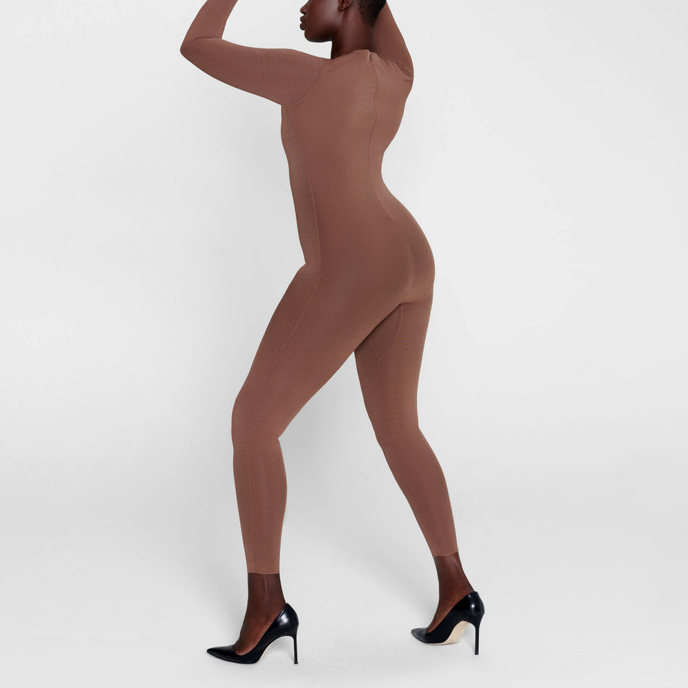 Skims SHEER SCULPT CATSUIT Bodysuit Bruin | 08HLUYOEK