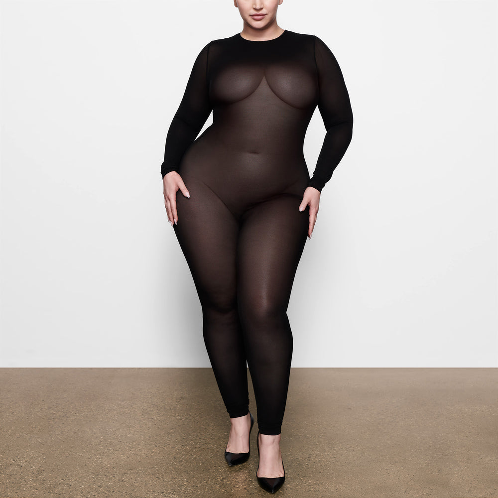 Skims SHEER SCULPT CATSUIT Bodysuit Zwart | 93SKATVOH