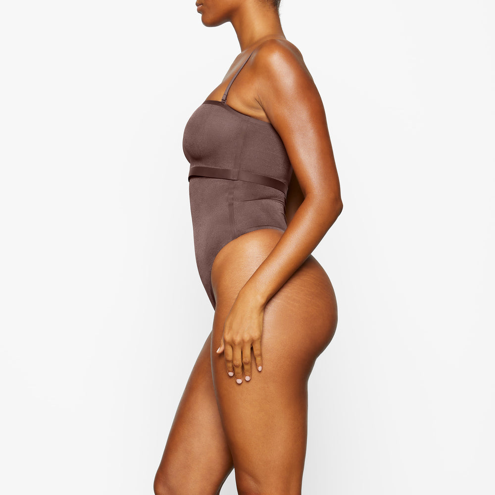 Skims SHEER SCULPT HIGH WAIST Thong Chocola | 25ECBQZMU