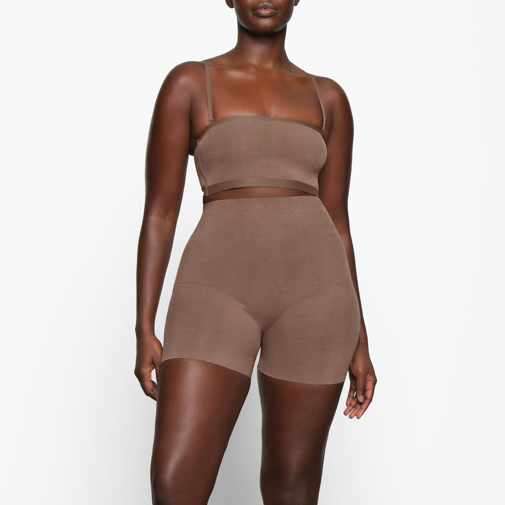 Skims SHEER SCULPT LOW BACK Korte Broek Bruin | 27ZCONPUQ