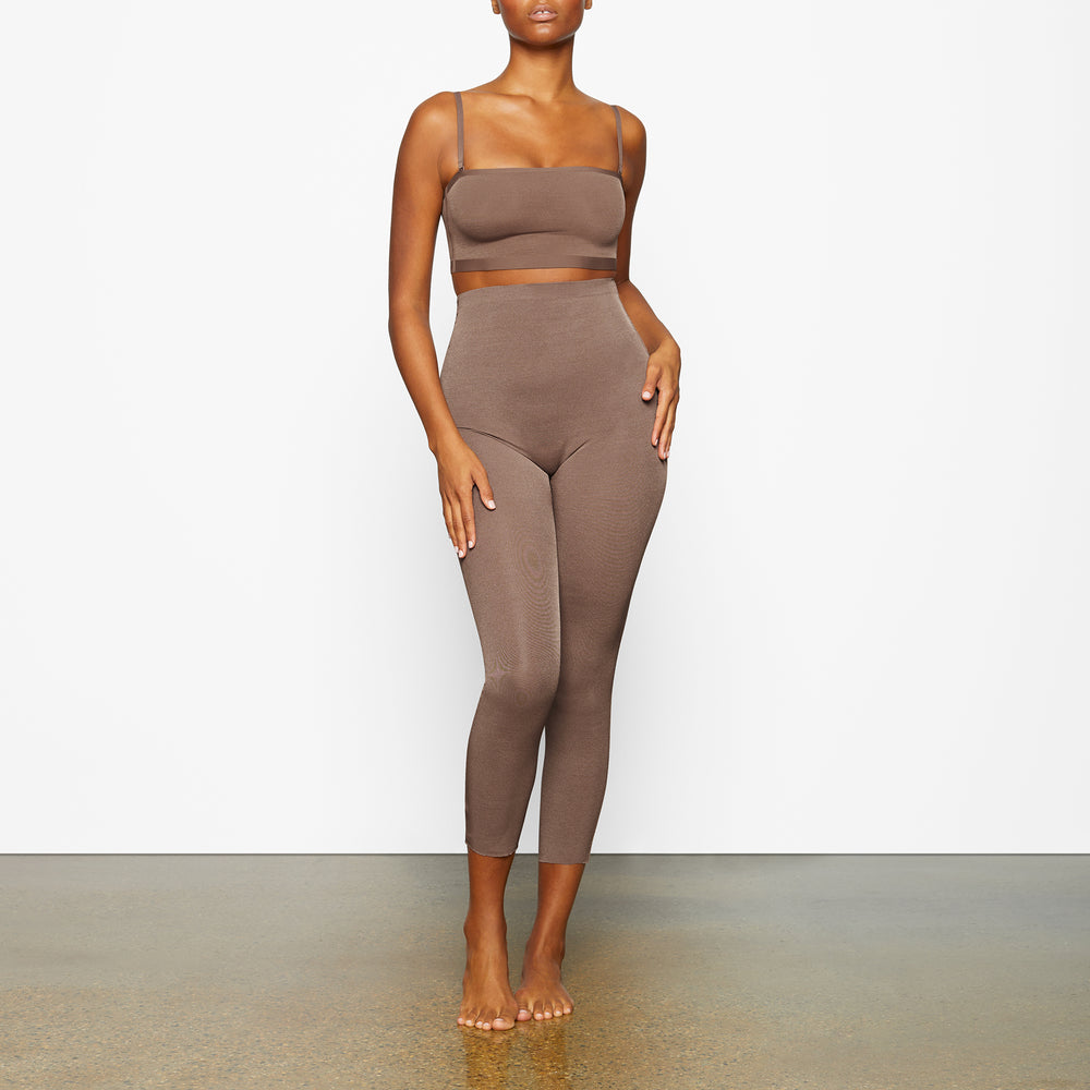 Skims SHEER SCULPT LOW BACK Leggings Bruin | 82JMSAVEF