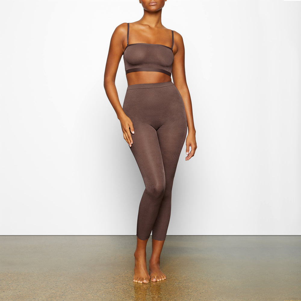 Skims SHEER SCULPT LOW BACK Leggings Chocola | 02PHSXVAU