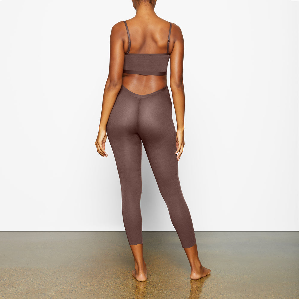 Skims SHEER SCULPT LOW BACK Leggings Chocola | 02PHSXVAU