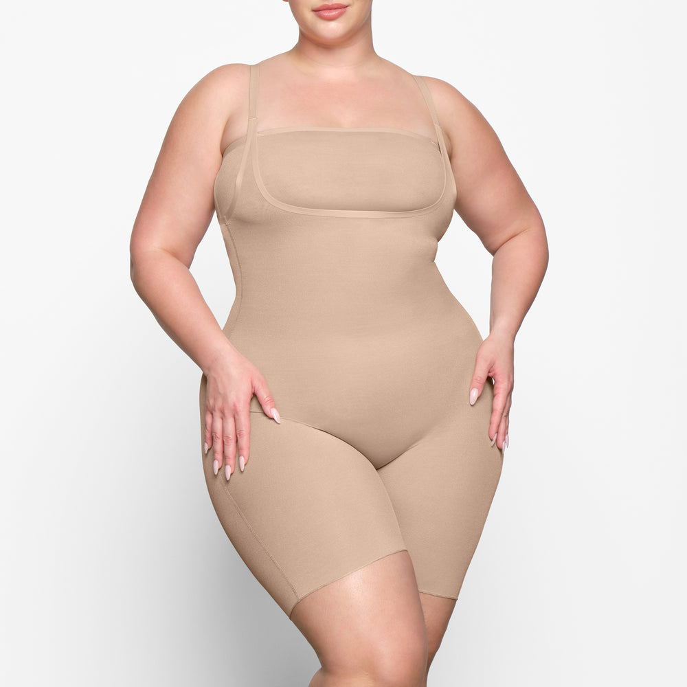 Skims SHEER SCULPT OPEN BUST Bodysuit Beige | 89DKNFIBO