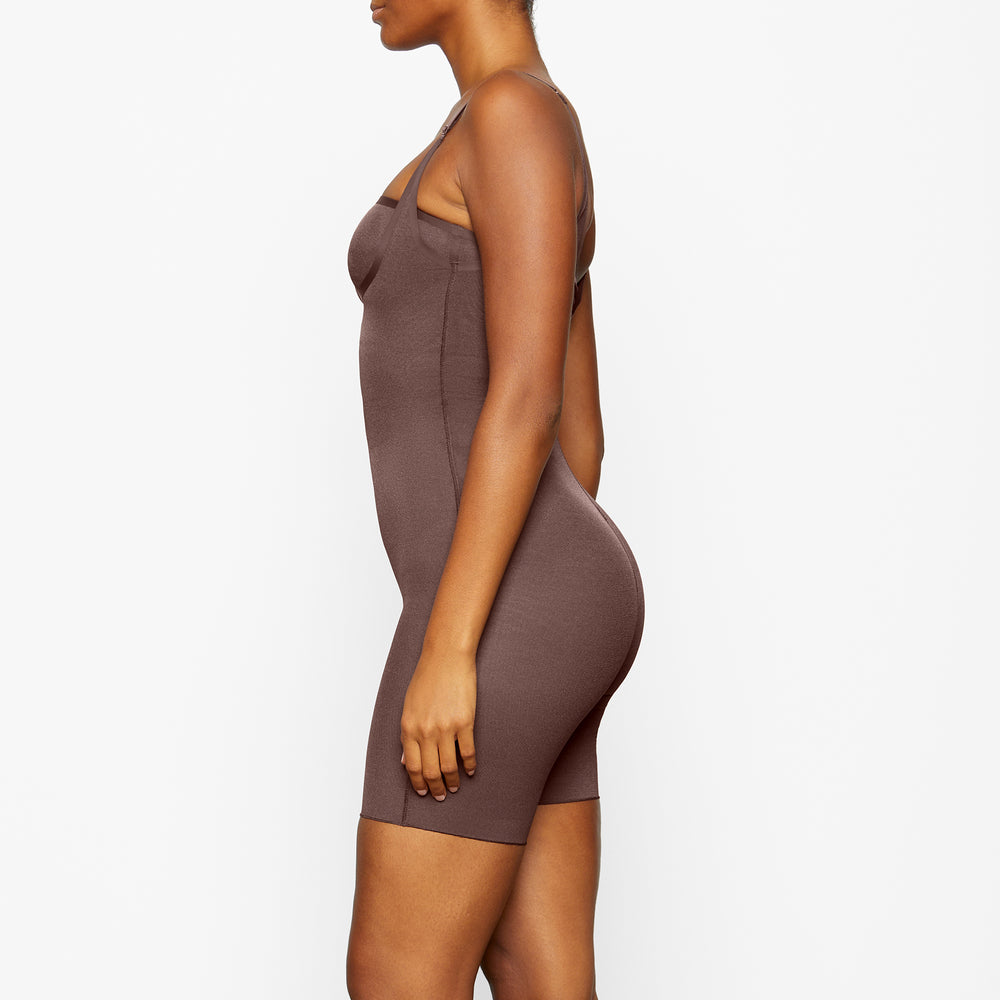 Skims SHEER SCULPT OPEN BUST Bodysuit Chocola | 24PGIZSUL