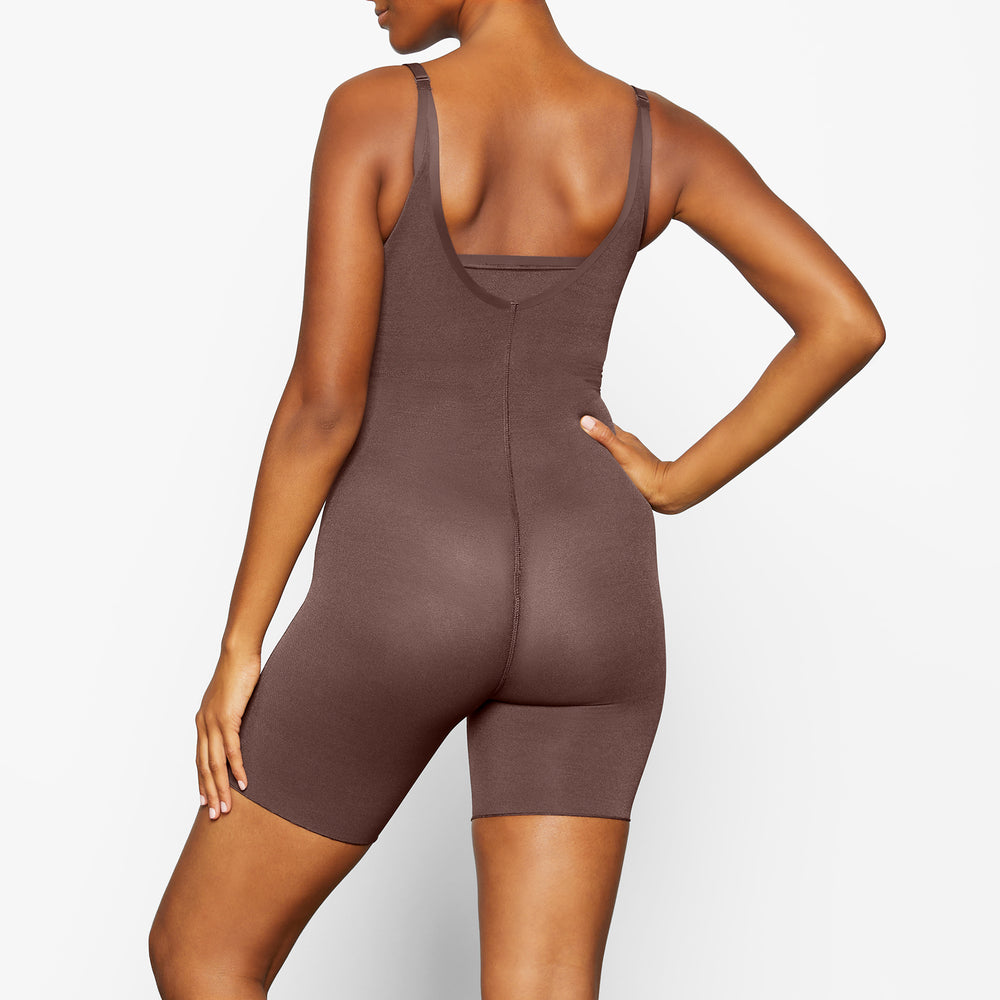 Skims SHEER SCULPT OPEN BUST Bodysuit Chocola | 24PGIZSUL