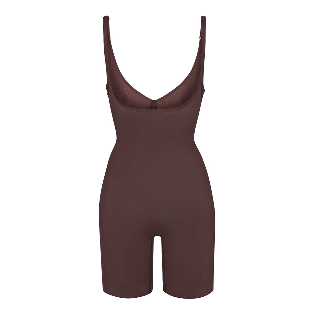 Skims SHEER SCULPT OPEN BUST Bodysuit Chocola | 24PGIZSUL