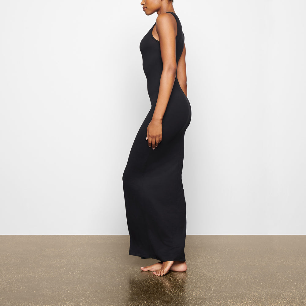 Skims SMOOTH LOUNGE CREW NECK SLEEVELESS Jurk Zwart | 83ETGSQXJ