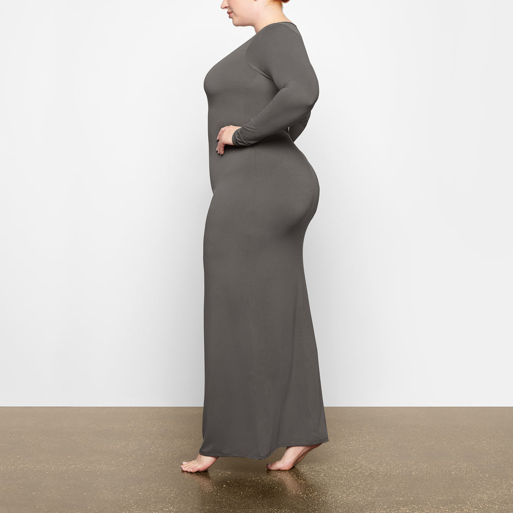 Skims SMOOTH LOUNGE LONG SLEEVE OPEN BACK Jurk Diepgrijs | 24JWDBYEX