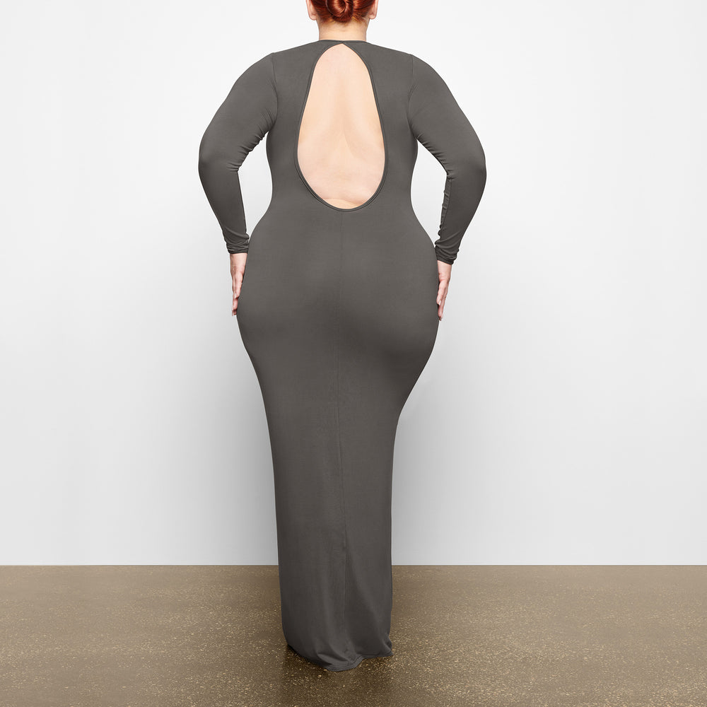 Skims SMOOTH LOUNGE LONG SLEEVE OPEN BACK Jurk Diepgrijs | 24JWDBYEX