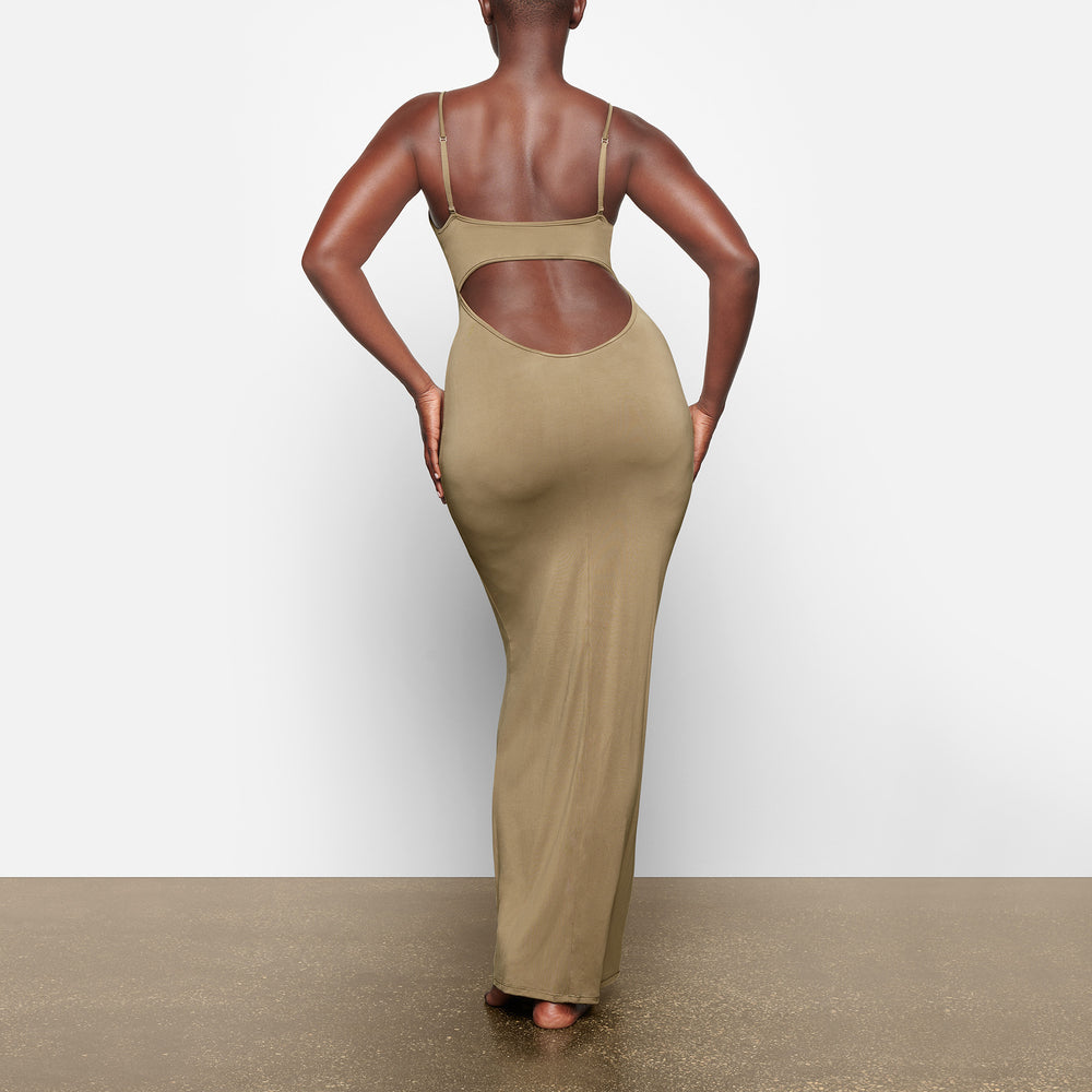 Skims SMOOTH LOUNGE LOW BACK CAMI Jurk Khaki | 16LIMPXQO