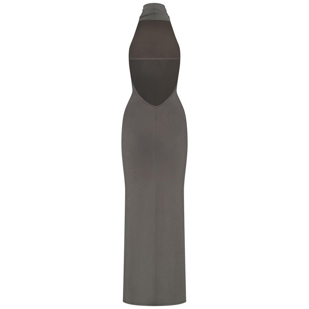 Skims SMOOTH LOUNGE LOW BACK HALTER Jurk Diepgrijs | 90UNRMQSH