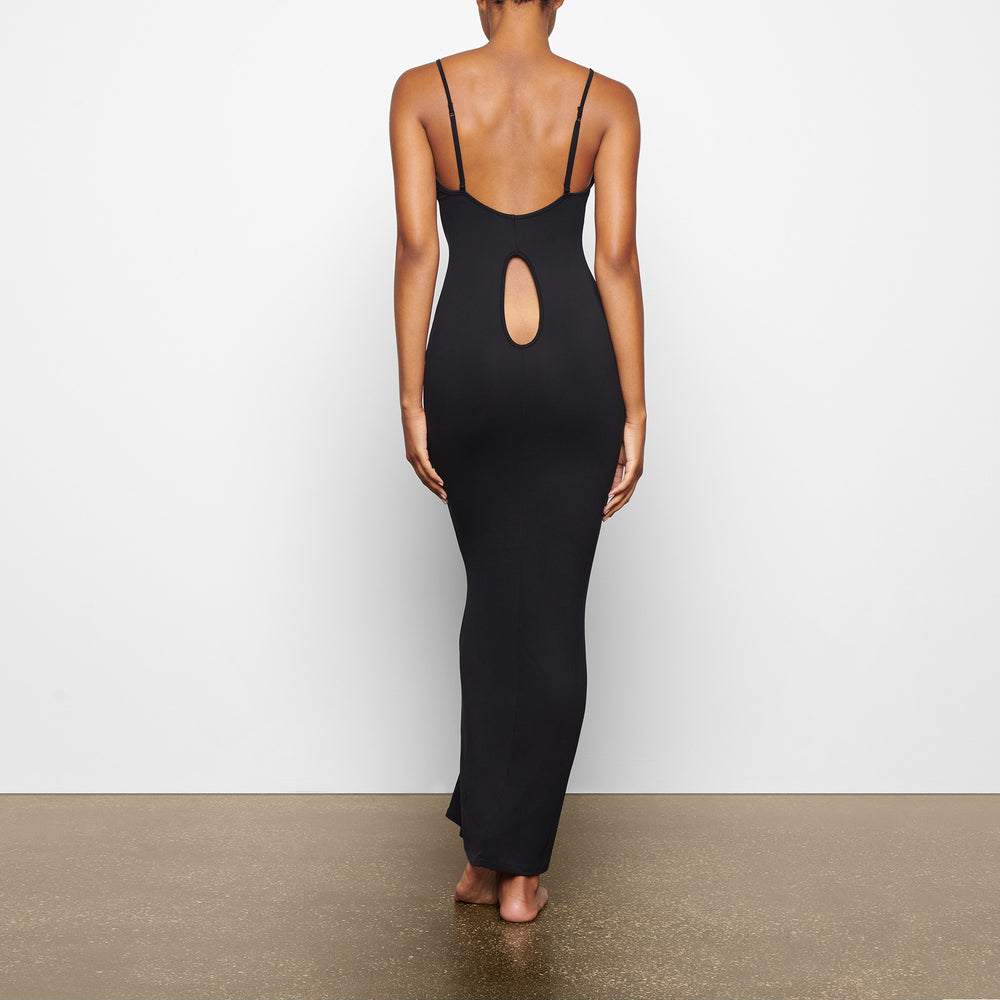 Skims SMOOTH LOUNGE LOW BACK KEYHOLE Jurk Zwart | 69WEGZYCU