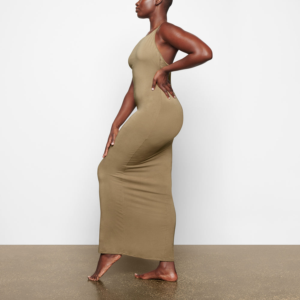 Skims SMOOTH LOUNGE LOW BACK KEYHOLE Jurk Khaki | 79JRWZGHO