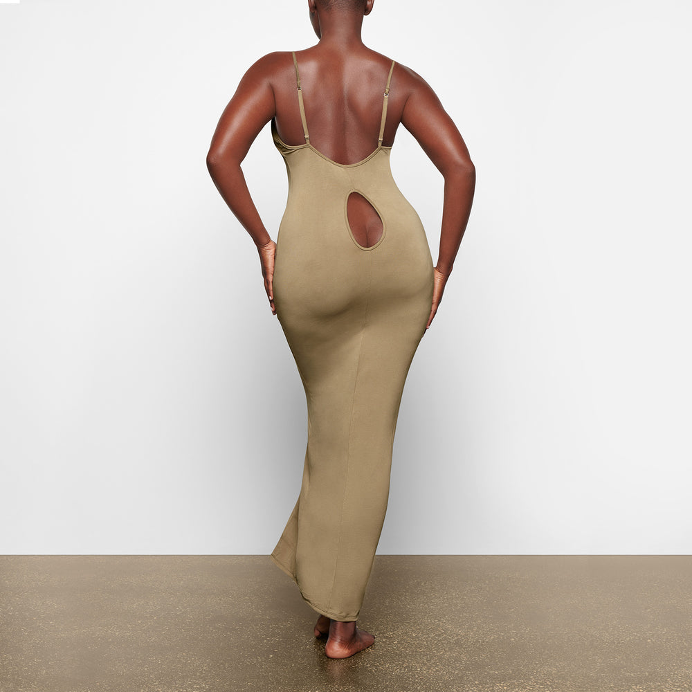 Skims SMOOTH LOUNGE LOW BACK KEYHOLE Jurk Khaki | 79JRWZGHO