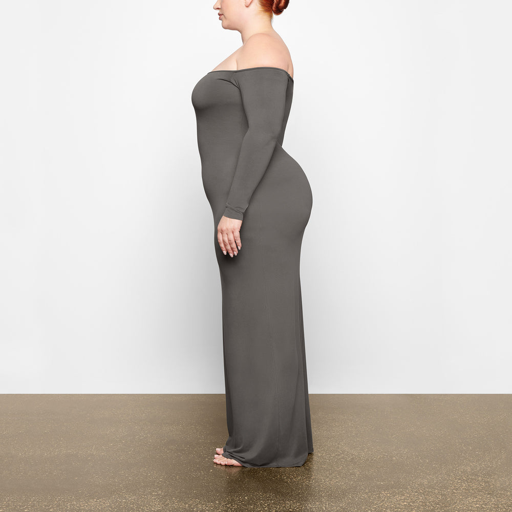 Skims SMOOTH LOUNGE OFF THE SHOULDER Jurk Diepgrijs | 35EZILFQK