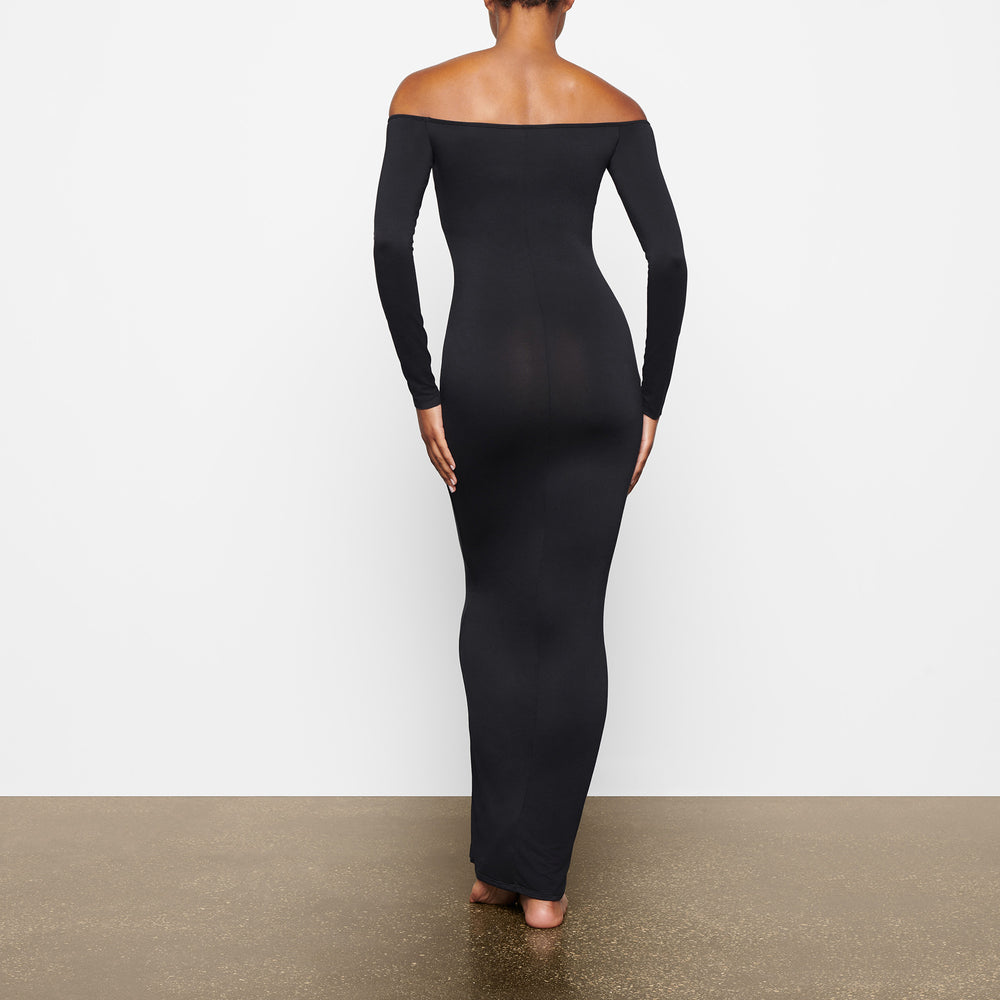 Skims SMOOTH LOUNGE OFF THE SHOULDER Jurk Zwart | 96FBUESQO
