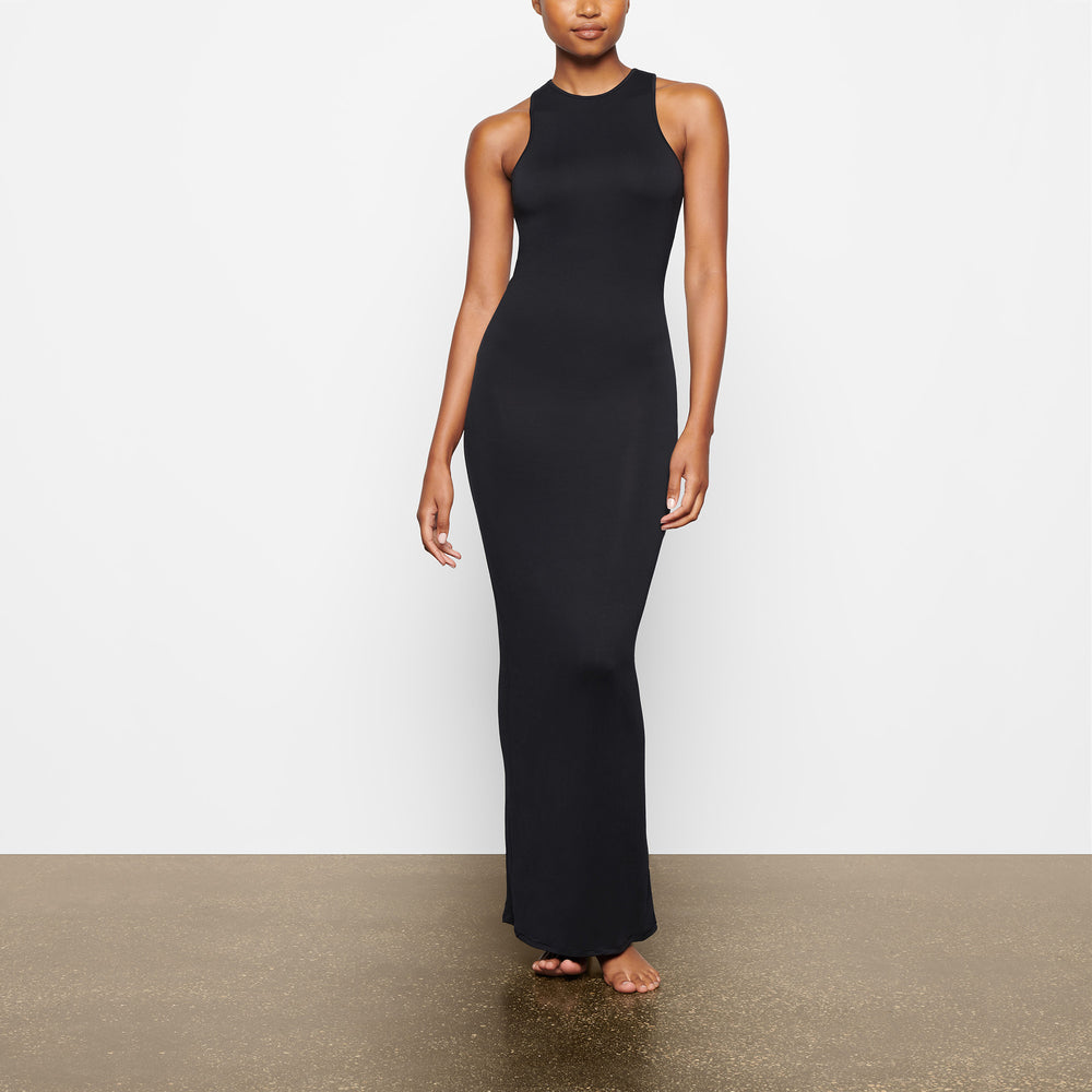 Skims SMOOTH LOUNGE OPEN RACERBACK Jurk Zwart | 02YSLEGBH