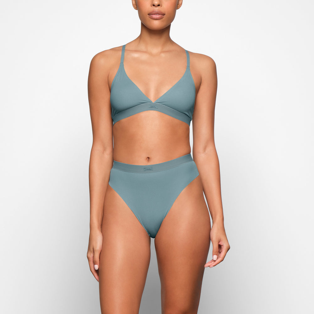 Skims SMOOTH RIB Bikini Blauw | 98FPMCLBJ