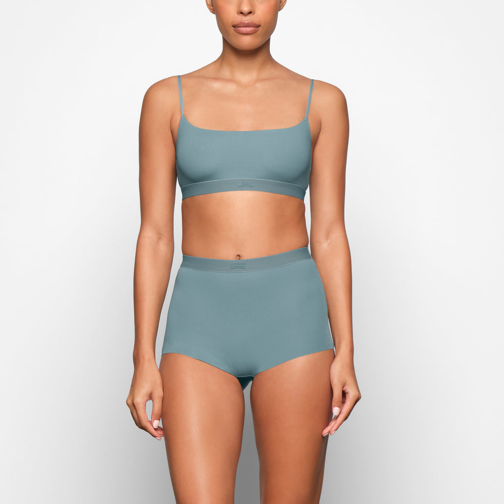 Skims SMOOTH RIB Boy Short Blauw | 15OWFZMEV