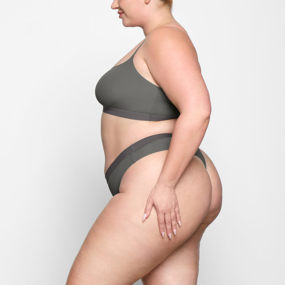 Skims SMOOTH RIB SCOOP NECK Bralette Diepgrijs | 19QVXLPIB