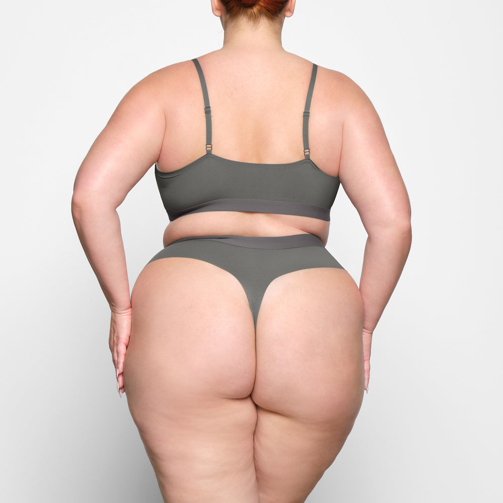 Skims SMOOTH RIB SCOOP NECK Bralette Diepgrijs | 19QVXLPIB