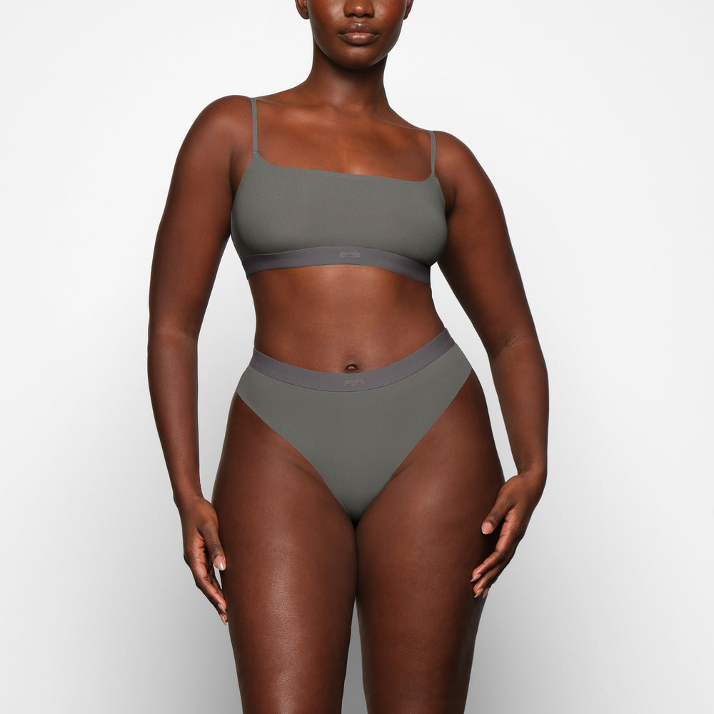 Skims SMOOTH RIB SCOOP NECK Bralette Diepgrijs | 19QVXLPIB