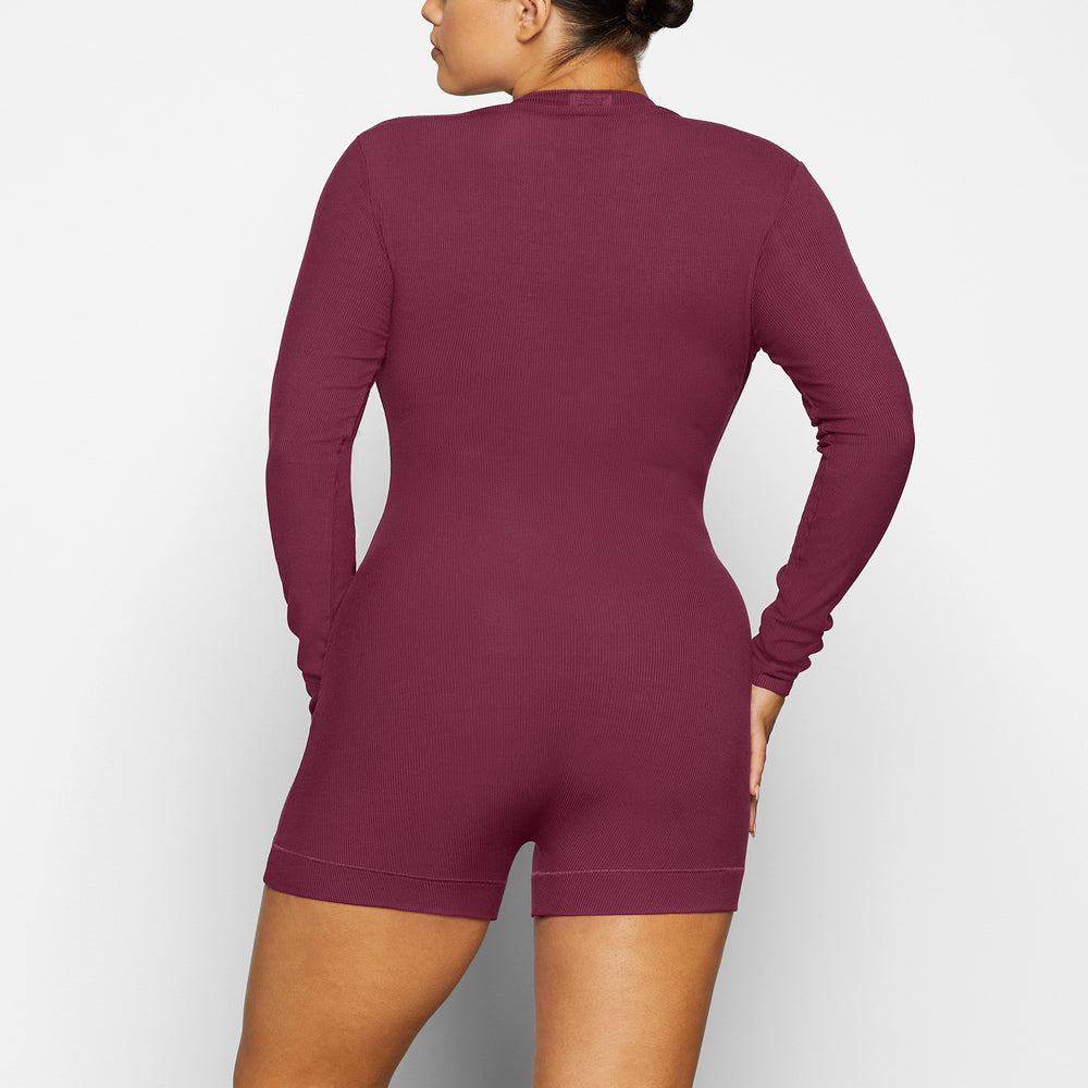 Skims SOFT LOUNGE BUTTON UP HENLEY Onesie Paars | 50CNSTIWG