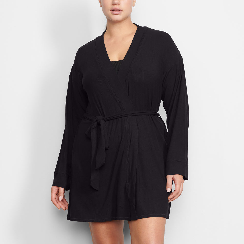 Skims SOFT LOUNGE Badjas Zwart | 75ZJANTPW
